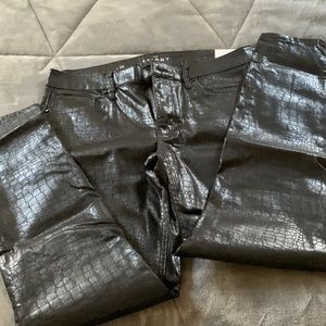 White House Black Mark faux leather mid-rise skinny jeans